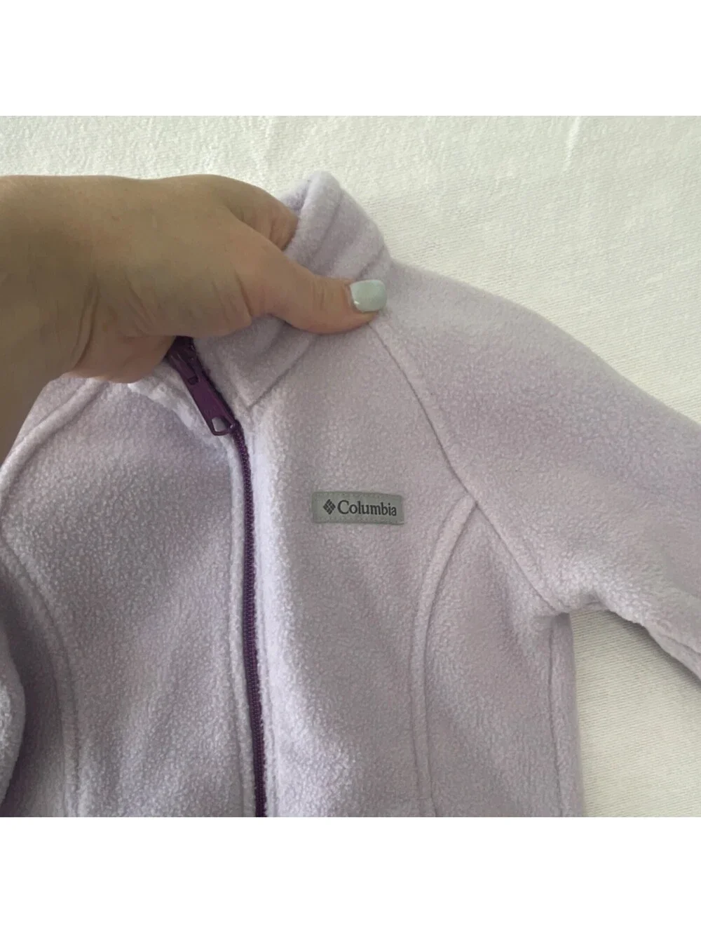 Columbia Fleece Girls Lavender Jacket 3T Full Zip Pockets Coat winter Purple